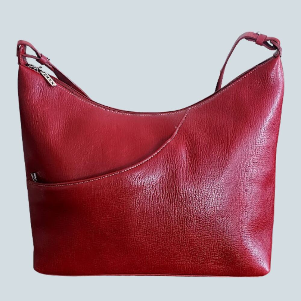 Maxx NY Burgundy Leather Shoulder Bag